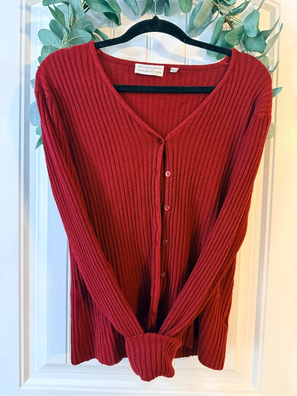 💫4/$25 • Beechers Brook for Fairweather Ribbed Button-Front Sweater Cardigan